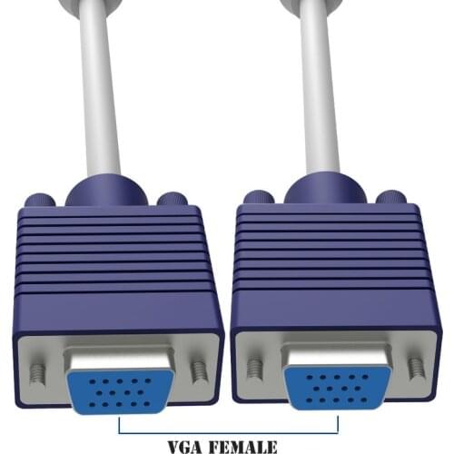 15 Pin 1 PC To 2 Monitor Dual Video Way VGA SVGA Extension Monitor VGA Splitter Cable Lead HD 1080P for Computer PC Laptop