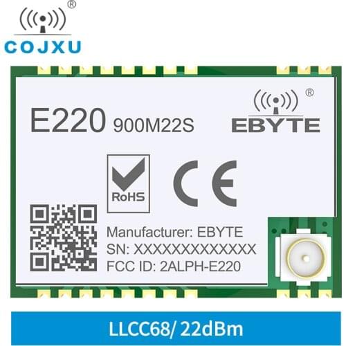 LLCC68 LoRa Wireless Module 868Mhz 915Mhz 22dBm 6km Long Range RF Receiver Transmitter PA+LNA IPEX Antenna Cojxu E220-900M22S