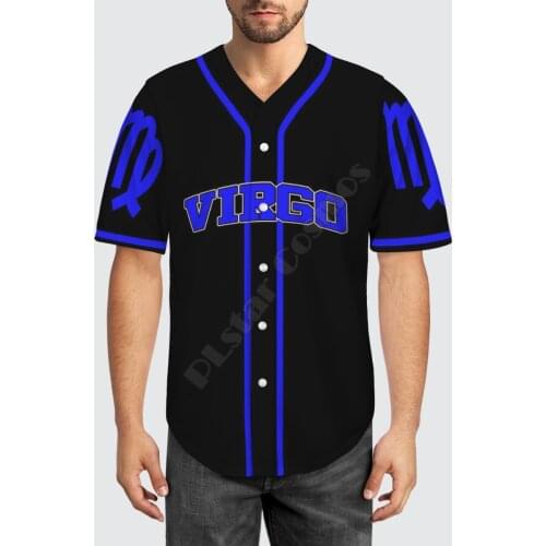 Baseball Jersey Beach Summer Virgo 3D All Over Printed Mens Shirt Casual Shirts hip hop Black tops 08