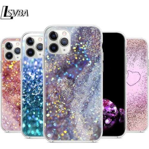 Glitter printing art Silicone Cover For Apple iPhone 12 Mini 11 Pro XS Max XR X 8 7 6S 6 Plus 5S SE 2020 Phone Case