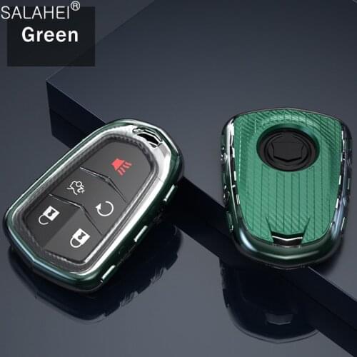 TPU Carbon Fiber Car Key Cover Full Case For Cadillac Escalade CTS XTS ATS ATS-L XLS SRX 2015 4/5/6 Button 28T CTS-V XT5 CT6