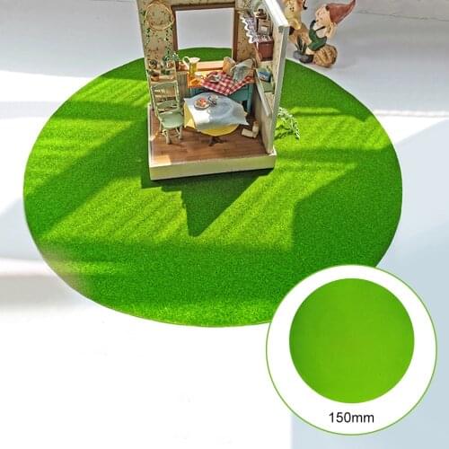 Fairy Garden Round Model Grass Mat Lawn Dollhouse Micro Landscape Decor