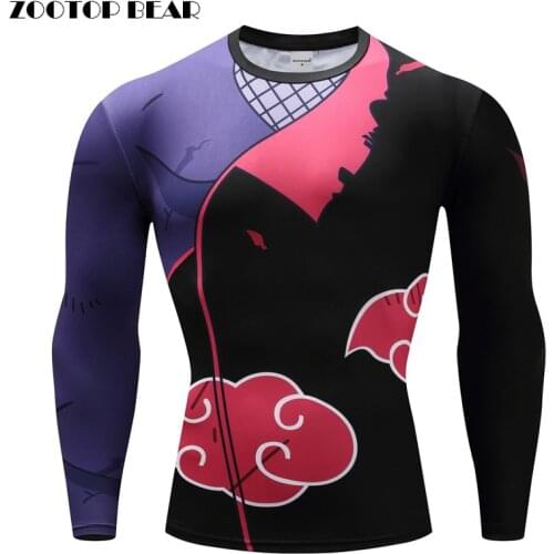 Anime 3D Printed Tshirts Men Compression Shirts Long Sleeve Tops Gym Fitness T-shirts Novelty Slim Tights Male Cosplay Costume
