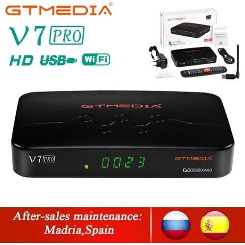 GTMEDIA V7 Pro Satellite TV Receiver DVB-S2 DVB-T2 Decoder CA Card Support Europe ccam T2MI Freesat Set Top Box V7 plus tv box