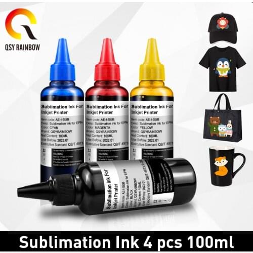 QSYRAINBOW 4 Color Sublimation Printer Ink Refill Product Cartridge 100ML For Epson Ecotank l3150 664 l395 l3110 103 l3100 845