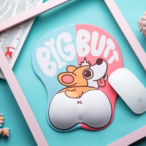 Mousepad Mice Mat Anime Cute Dog Silicon Material Anti Slip Pad with Wrist Rest Gift Office Gaming for PC Laptop