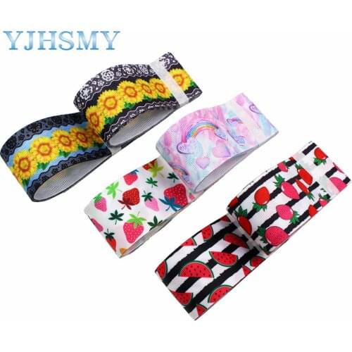 L-20406-239 1-1/2”Fruits flowers pattern Ribbon , 5 yards DIY handmade hair accessories Material , Bow Decoration Ribbons