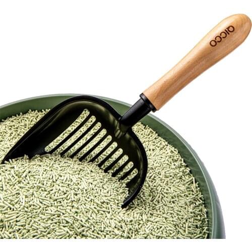 Stainless Steel Cat Litter Shovel Scoop Wooden Handle Pet Cleanning Tool Cat Sand Cleaning Products Cat Cleaning Supplies