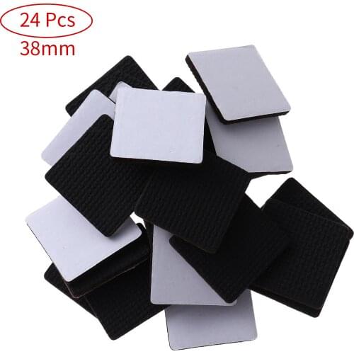 24Pcs Furniture Rubber Felt Pads Floors Protectors Adhesive Feet Mats Table Chair Legs Caps Anti Slip Foot Covers Legs Stickers