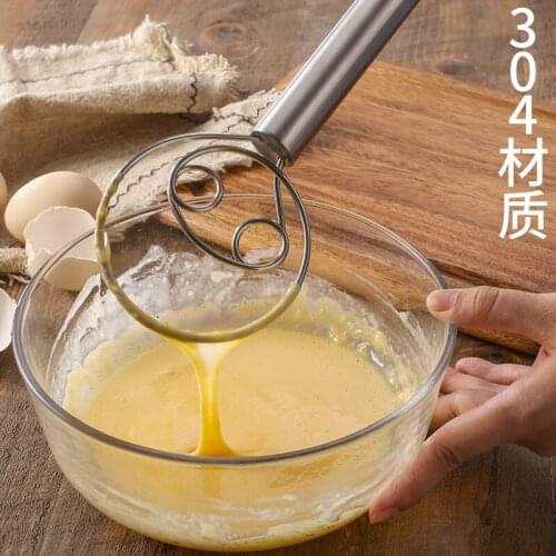 Flour Mixing Mixer Dough Stick Baking Tool 304 Stainless Steel Coil Manual Whisk Kitchen Gadgets Tools Egg Slicer Holder