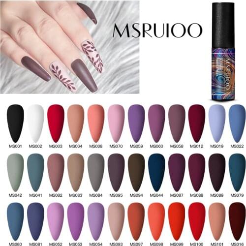 MSRUIOO Gel Nail Polish Pure Color Semi Permanent Base Top Need UV LED Lamp For Manicure Varnish Paint Hybrid Nail Gel Manicure