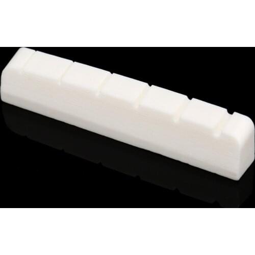 Musiclily Flat Bottom Slotted Electric Guitar Bone String Nut, 43x6x8.5mm (2 Pieces)