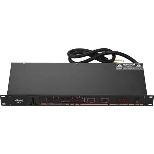 Muslady DB-01 Professional 9-outlet Rack Mount Power Sequence Controller Conditioner Surge Protector Power Supply Regulator