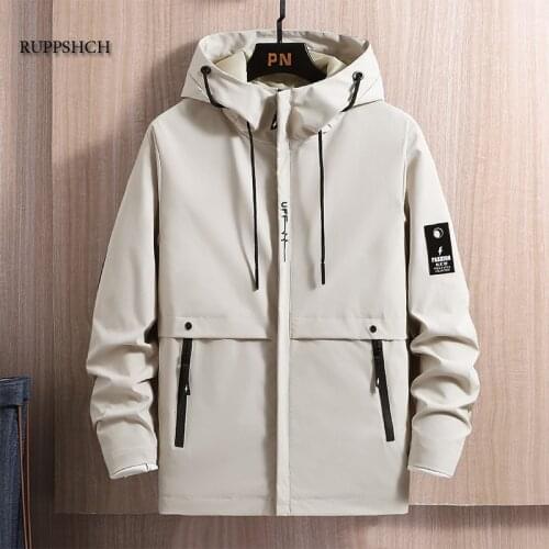 Men Windbreaker Jacket Waterproof Outdoor Hooded Waterproof Windbreaker Casual Solid Color Jacket Men 2021 Spring Jacket Men