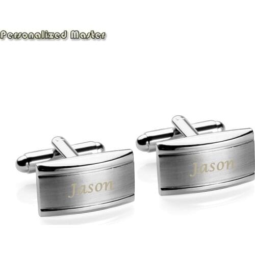 Personalized Master 2018 New Style Free Engraving Custom Stainless Steel Classic Tuxedo Shirt Cufflinks for Men Wedding Business