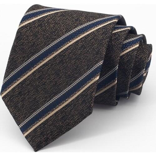 2021 Brand New High Quality 8CM Wide Business Suit Tie For Men Fashion Formal Striped Male Necktie Party Wedding Work Gift Box