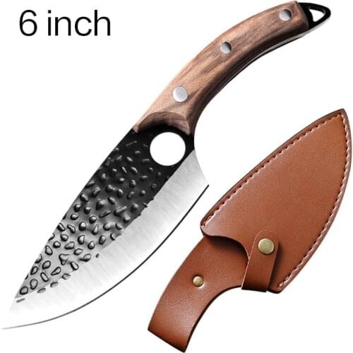 Meat Cleaver Hunting Knife Handmade Stainless Steel Kitchen Chef Boning Fishing Knife Outdoor Camping Cutter Butcher Knife