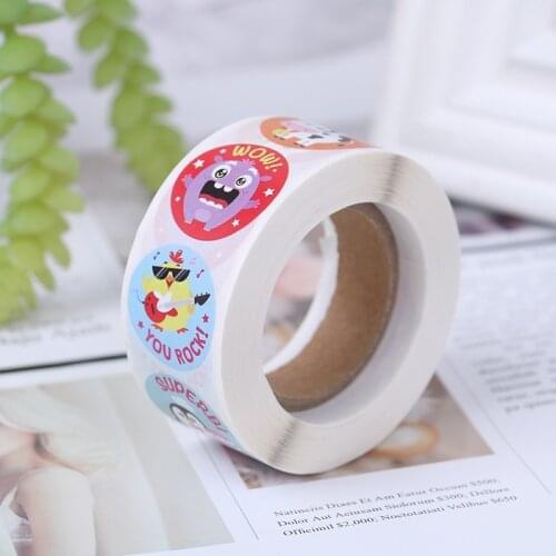 500PCs Kids Reward Stickers Encouragement Sticker Roll for Students Teachers Office stationery decoration