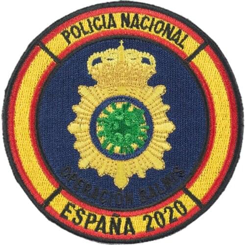 The National Police of the Operation Balmis Spanish Army Embroidery Patches Hook and Loop Military Accessories DIY Jacket
