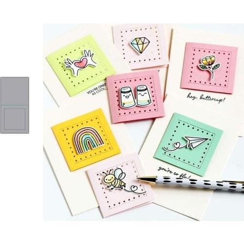 2021 New Arrival Greeting Card Frame Metal Cutting Dies Craft for Scrapbooking Handmade Knife Mould Blade Punch Stencils Model