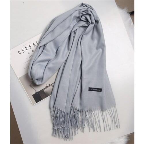Solid Autumn and Winter Scarf Womens Imitation Cashmere Hundred Set Classic Tassels Thick Warm Shawl Wholesale