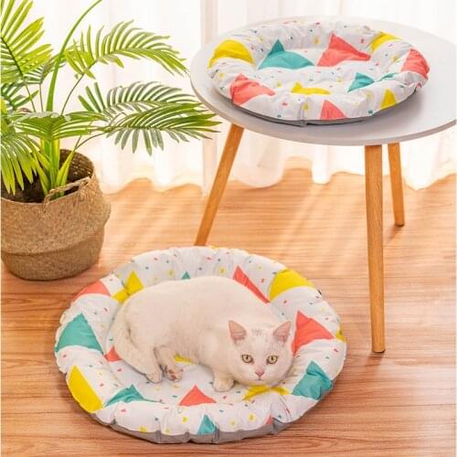 Dog Cooling Mat Summer Cooling Washable Round Shape Pad Mat for Dogs Cat Breathable Pet Dog Portable Sofa Bed Dogs Pet Supplies