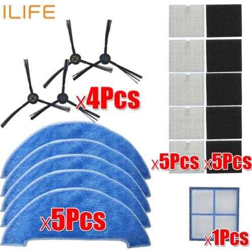 Robot Vacuum Cleaner HEPA Filter side brush mop for ilife V8 V8s X750 A7 X800 X785 V80 Robotic Vacuum Cleaner Parts Accessories
