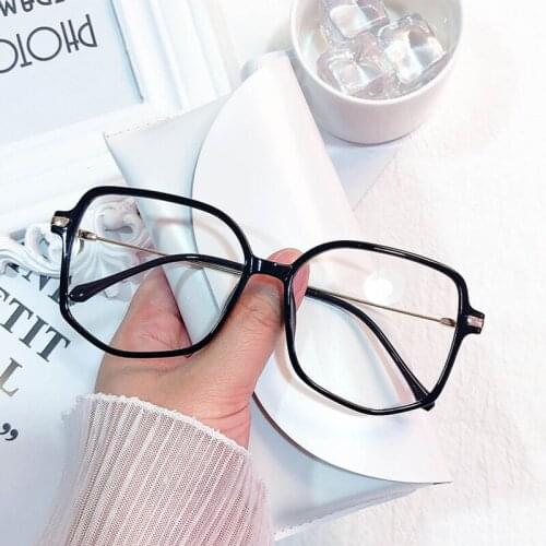 Seemfly Transparent Glasses Women Blue light Blocking Polygonal TR90 Vintage Glasses Frame Men Computer Optical Spectacles
