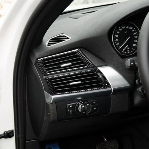 Carbon Fiber Side Air Conditioner Air Vent Outlet Frame Cover Trim for BMW X5 X6 E70 E71 Car Accessories Car Stickers Brand New