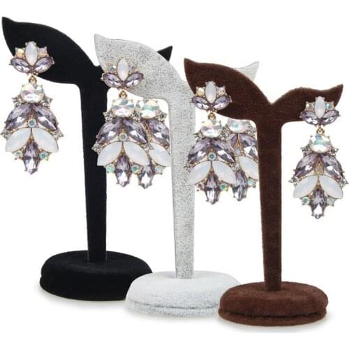 New Arrival 3 Color Velvet Earring Display Stand Props Stud Earrings Holder Rack Storage Dangle Tree Fashion Women Jewelry