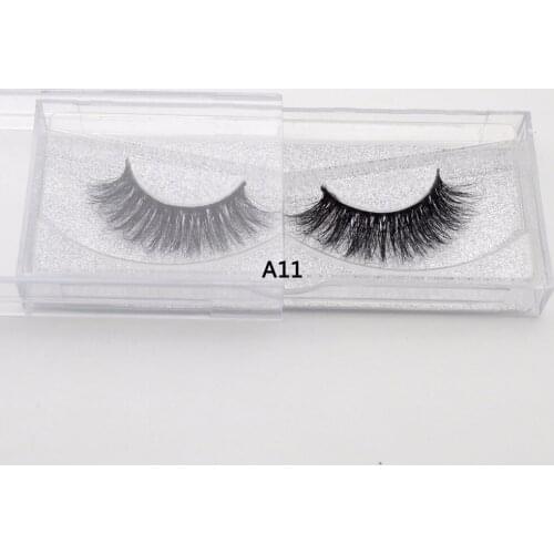 Visofree False eye lashes fake lashes long makeup 100% Handmade Thick Volume Long False Lash Makeup Giltter 3D Mink Lashes A11