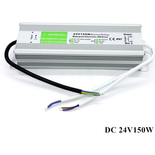 Waterproof IP67 DC 24V Power Supply Transformer AC 110V 220V DC 24V 150W 6.25A Adapter for Outdoor Garden LED Lights Driver