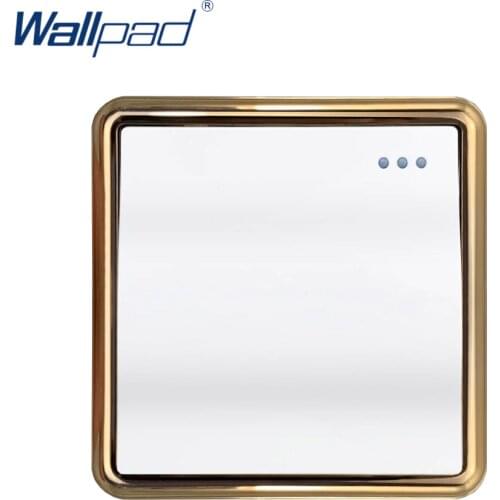 Wallpad Wall Light Switch and Socket Set Rocker White Large Button Luxury Gold Edge Panel Home Electric Outlet