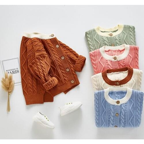 Newborn baby christmas gift cotton knitted long sleeve cardigans sweater for boys jackets girls coat children tops outwear 0-24m