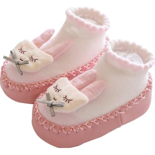 1 Pair Baby Infants Socks Shoes Non-slip Toddler Floor Slippers Soft Cotton Newborn First Walking Shoes