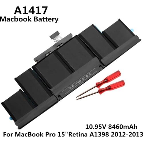 100% Original 10.95V 8460mAh Notebook Laptop A1417 Battery FOR Apple Macbook Pro 15'' Retina A1398 2012-2013 Year Version