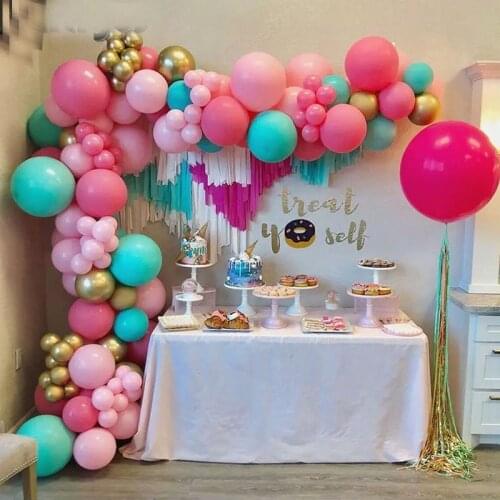 103Pcs/set Wedding Party Balloons Garland Rose Red Tiffany Blue Pink Balloons Arch Chain for Baby Shower Girls Birthday Party De