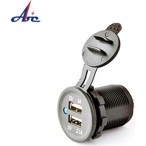 12V Waterproof Dual USB Charger Socket Panel Mount For Boat Car Adapter USB 2PIN Socket
