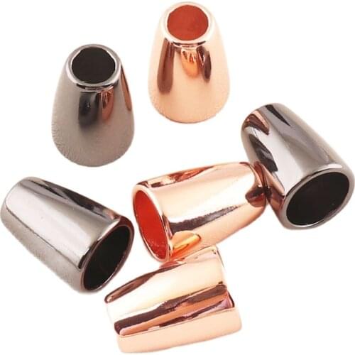 20 pcs Metal Alloy Cord Lock Rose gold/gun black Hollow Spring Buckles Double-hole Clothes Shoes Hat Hoodies Garment Accessories