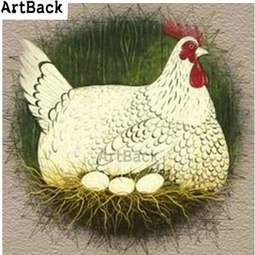 5d diamond painting hen egg pattern full square drill animal rhinestone embroidery handmade art chicken decoration sticker
