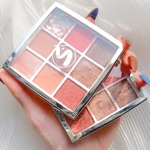 9 Colors Matte Pearl Sequins Eye Shadow Earth Color Multicolor Fine Flash Eyeshadow Palette Waterproof Lasting Cosmetic TSLM1