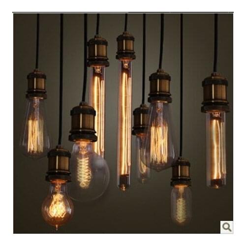 Promotion Full Complete Set 10pcs with Head Edison Vintage Silk Bulbs,Carbon Filament Lamp Bulbs,Nstalgic Retro Pendant Lighting