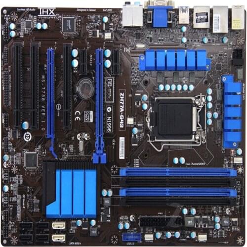 For MSI ZH77A-G43 Used Original Motherboard DDR3 LGA 1155 for I3 I5 I7 CPU 32GB USB3.0 SATA3 H77 Mainboard DDR3 1155