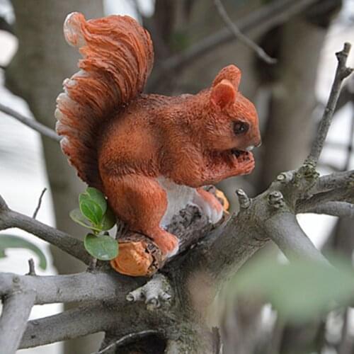 2 Pieces Decoration Figure Squirrel Figures Garden Decoration Garden Figure