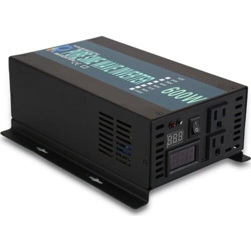 600w Pure Sine Wave Solar Power Inverter Dc 12v 24v 48v To Ac 120v 220v Charger Controller Off-grid Home Display Converter Car
