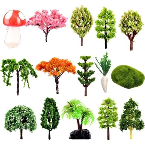 Simulated Tree Model Figurine Miniatures Landscape Ornament DIY Bonsai Rockery Garden Decoration Miniatures Figurines Home Decor