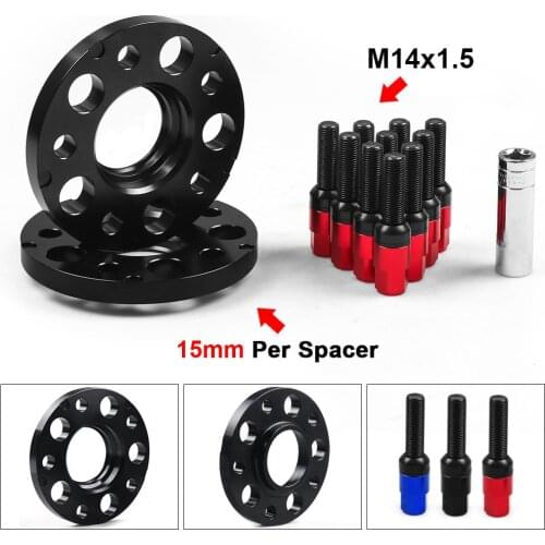 15mm 66.6mm 5x112mm Hub Centric Bore Wheel Spacers M14x1.5 Tapered Bolts For Audi Q5 SQ5 W/Ball Bolts TT102127