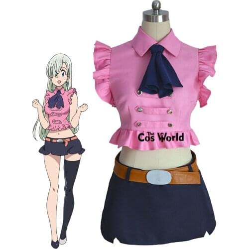 The Seven Deadly Sins Elizabeth Liones Uniform Tops Dress Outfit Anime Cosplay Costumes