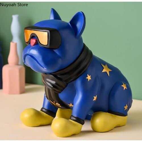 Creative Cute Bulldog Ornaments Household Tissue Box Animal Sculpture Crafts Storage Ornaments Living Room Home Decoration