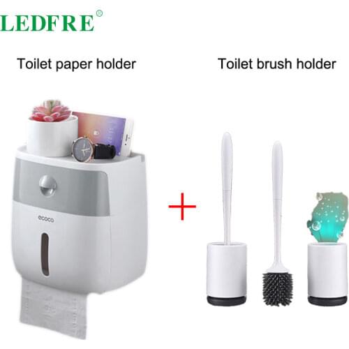 LEDFRE Waterproof Toilet Paper Holder Cover Wall Mounted Plastic Roll Tissue Box Suction Cup Shelf Storage Holder